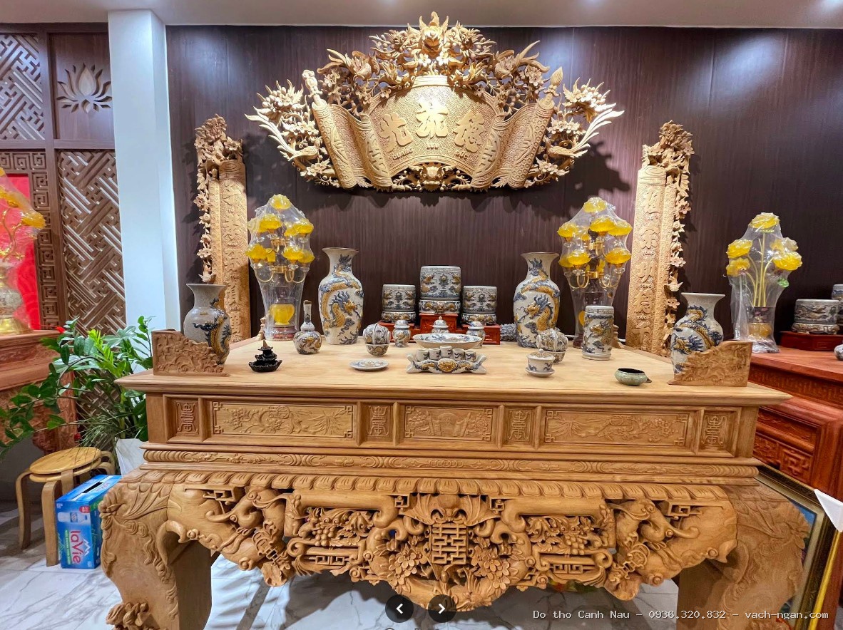 Phòng thờ gỗ gụ cao cấp Thọ Khang